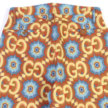 Gucci 675277 Z8asy GG Kaleidoscope Equestrian Inspired Lambleather Used Pants