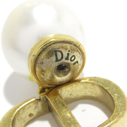 Dior/christian Dior Earrings Tribal Ball Ivory And Gold CD Motif