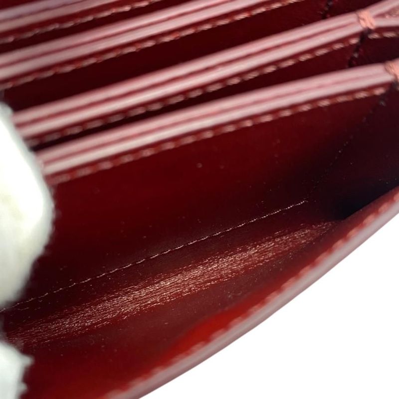 Celine Card Case Accordion Card Holder 10b693bfp Calfskin Logo Light Burgundy