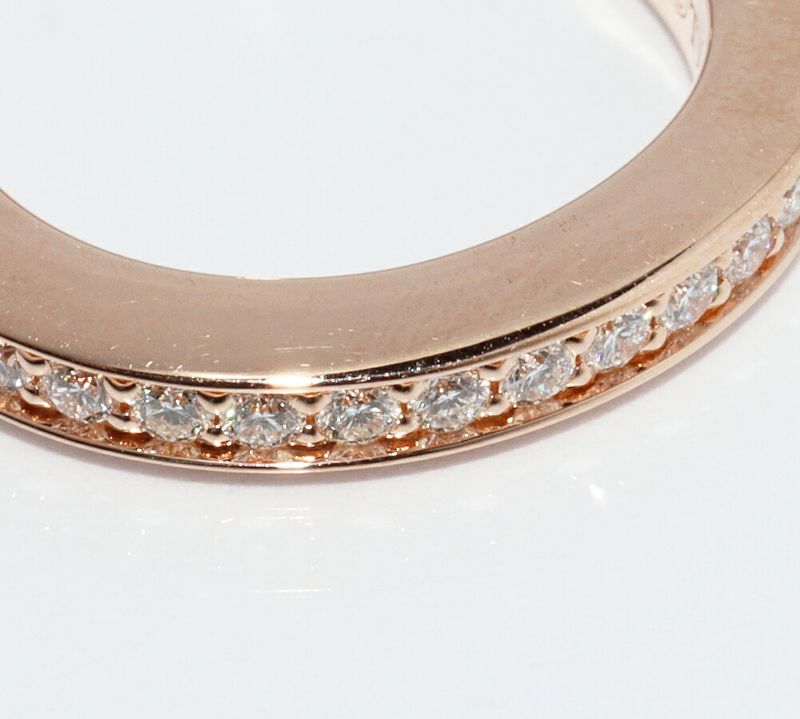 Tiffany & Co 18K Pink Gold Diamond 034ct Lock Ring Full Diamond