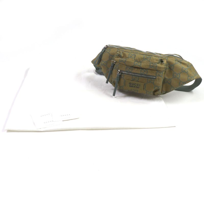 Gucci 792287 GG Ripstop Belt Bag Body Bag Leather Use Waist Bag Khaki Storage