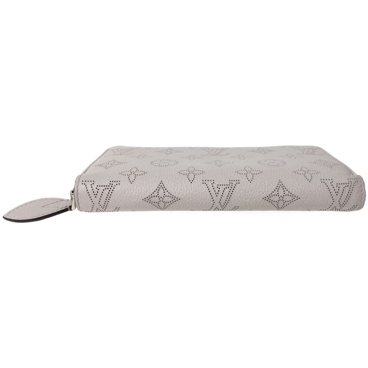 Louis Vuitton Round Zipper Long Wallet Monogram Mahina M68670 Light Gray