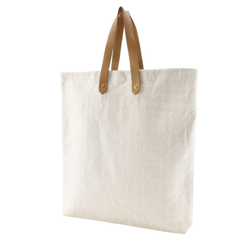 Hermes Amedava Tote GM Cotton White Unisex Handbag