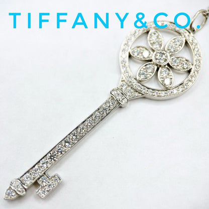 Tiffany & Co Daisy Key Diamond Platinum Necklace 40.5 cm