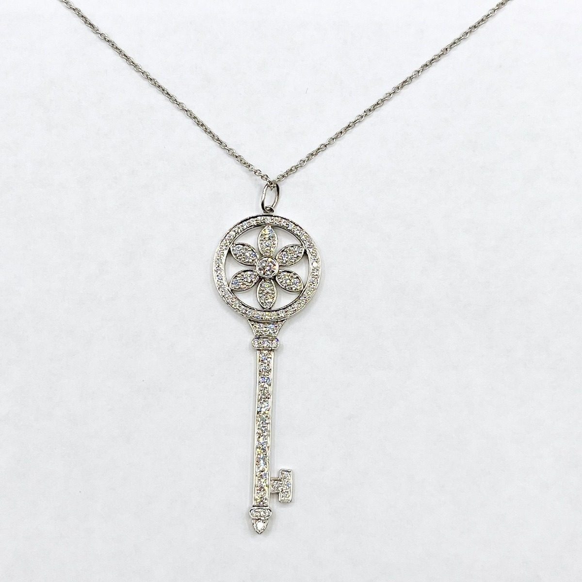 Tiffany & Co Daisy Key Diamond Platinum Necklace 40.5 cm — view 7