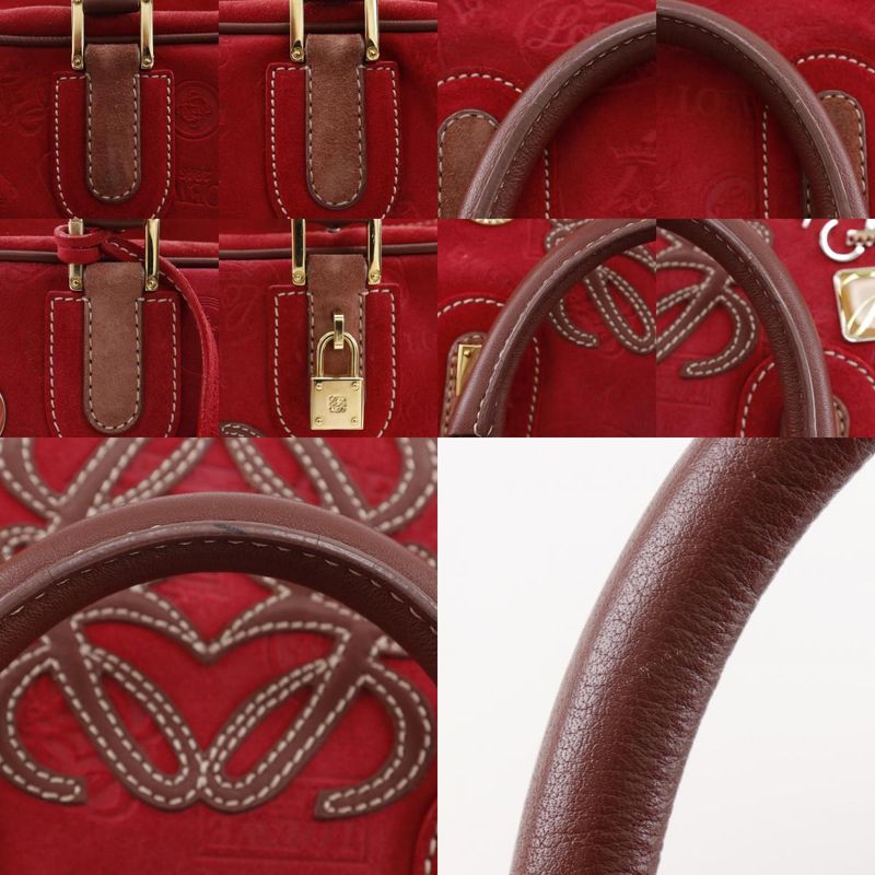 Loewe Amazona 28 160th Anniversary Mini Boston Leather X Suede Women's Handbag