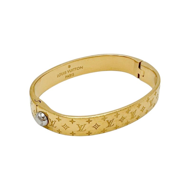 Louis Vuitton M00251 Monogram Cuff Nanogram S Size Bracelet Louis Vuitton Gold