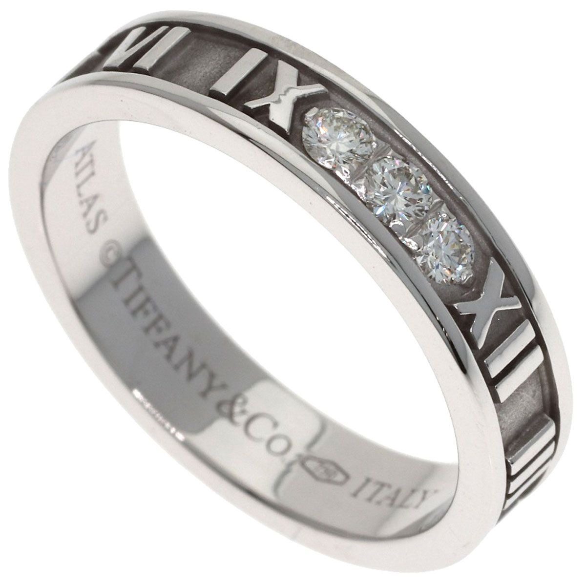 Tiffany & Co Atlas Narrow Diamond Ring 18k White Gold