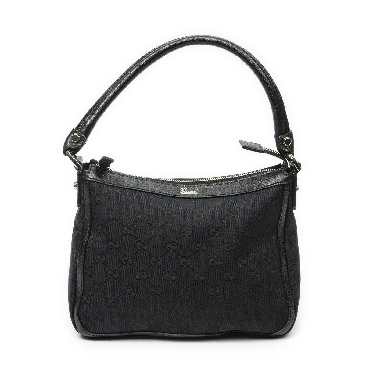 Gucci Small Abbey Top Handle Bag Black GG Canvas