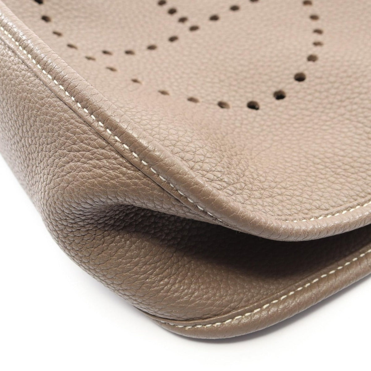 Hermes Shoulder Bag Evelyne 1 Anne GM Etoupe Leather — view 6
