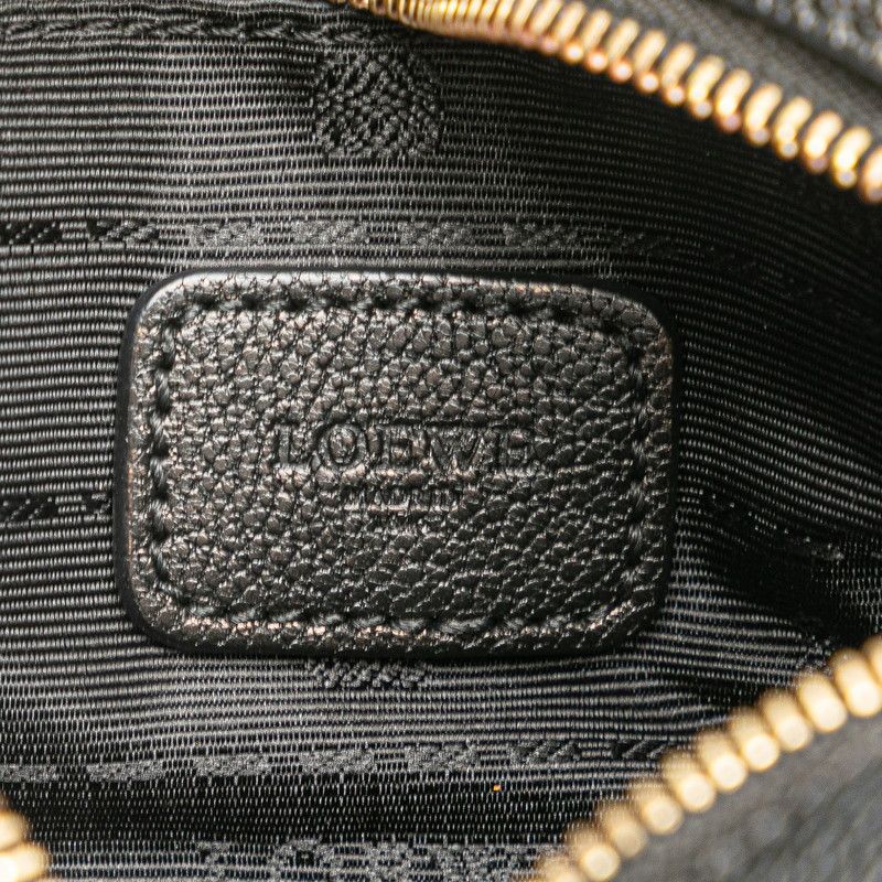 Loewe Anagram Amasona Micro Mini Handbag Shoulder Bag 2WAY Black Leather Women