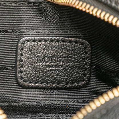 Loewe Anagram Amasona Micro Mini Handbag Shoulder Bag 2WAY Black Leather Women