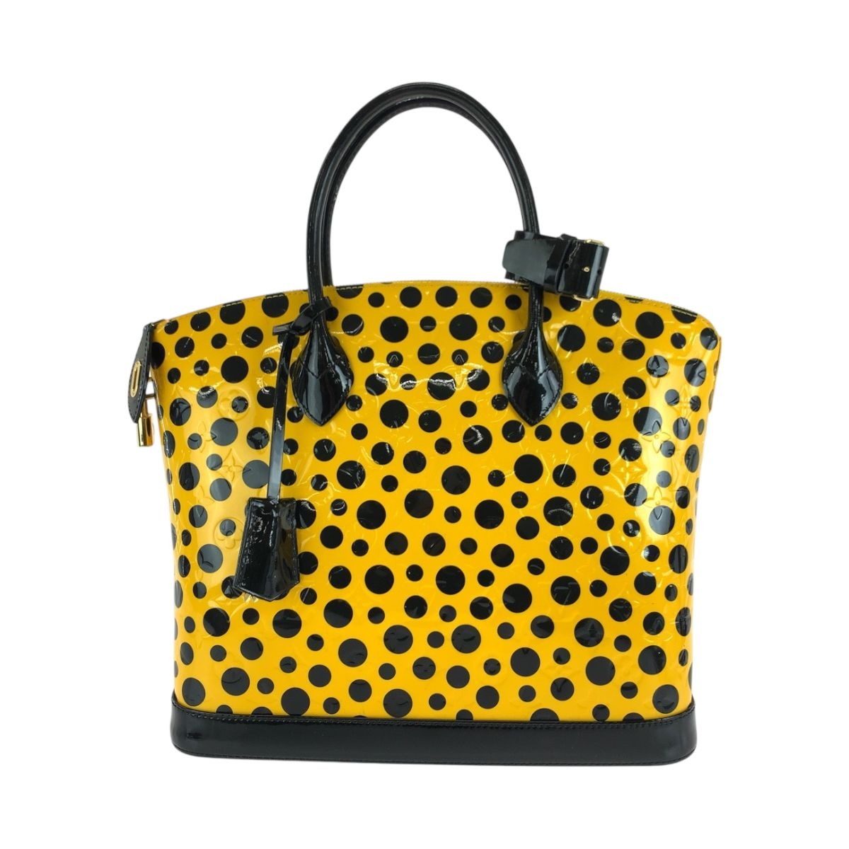 Louis Vuitton Lockit MM Jaune Yellow Black Patent Leather Handbag