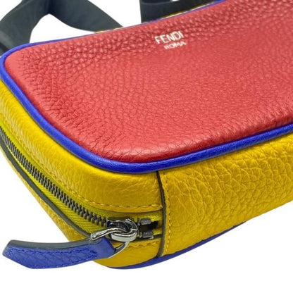 Fendi 7as122 Mini Shoulder Bag Pochette Mini Bag Logo Red Yellow Blue Multicolor