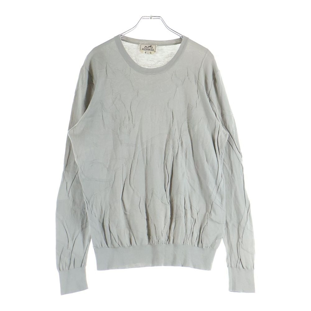 Hermes Horse Pattern Long Sleeve Knit Gray