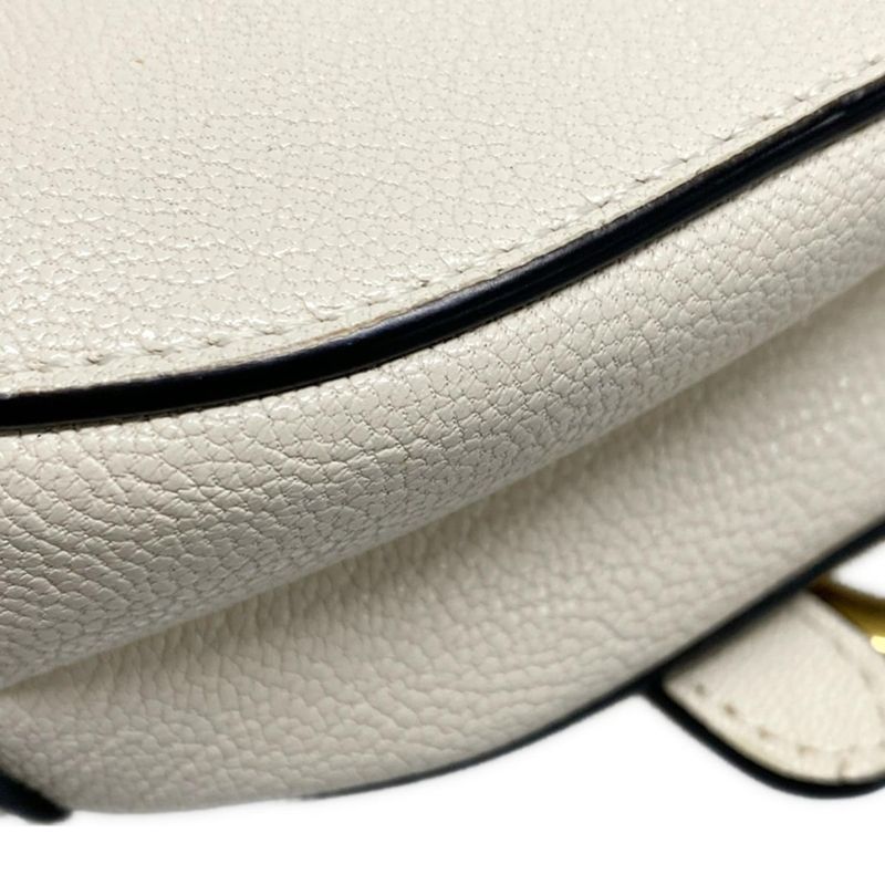 Dior/christian Dior Handbag Saddle Micro Bag White Mini Bag Leather