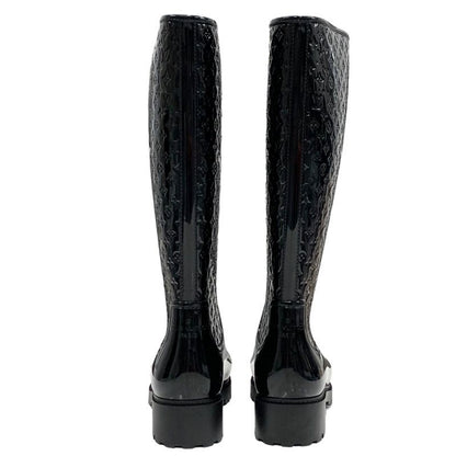 Louis Vuitton Drops Line Boots Long Boots Rain Boots Shoes Monogram Rubber Black