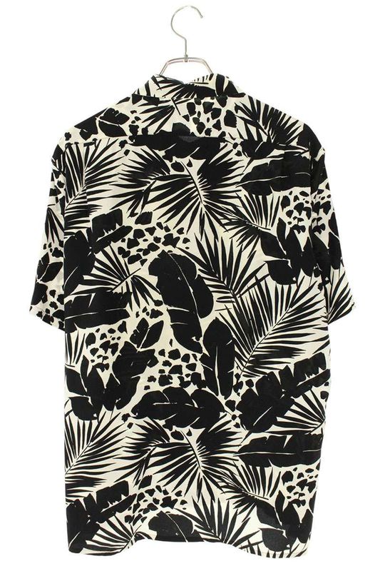 Saint Laurent Paris 21SS 531956 Y2c63 Leaf Tropical Silk Short Sleeved Shirt