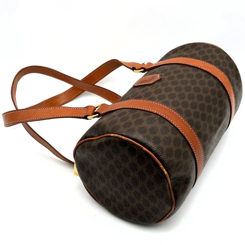 Celine M95 Handbag Tote Mini Boston Macadam PVC Leather Brown Ladies Men