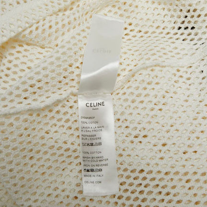 Celine 22SS Logo Mesh T-shirt Oversized Size: L 2x59a950p White Black Cotton