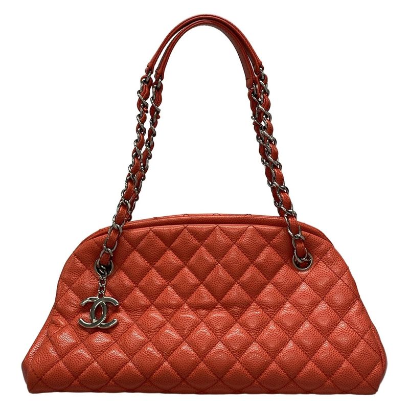 Chanel Shoulder Bag Mademoiselle Beauring Bag Coral Chain Shoulder/silver