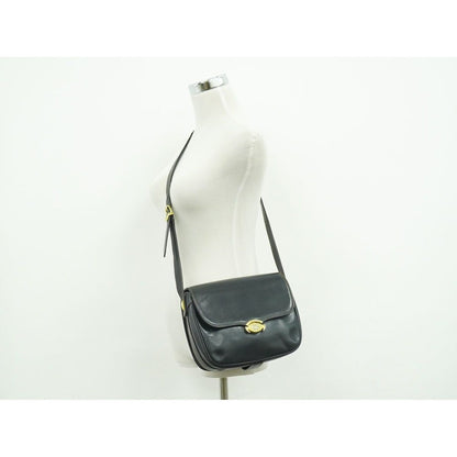 Gucci Interlocking Vintage Shoulder Bag Pochette Leather Navy — view 6