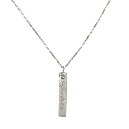 Tiffany & Co Notes Bar Pendant Necklace Silver 925