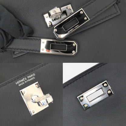 Hermes Hermes Kelly Jump Mini Black Silver Hardware Swift Backpack