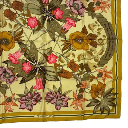 Hermes Scarf Carre 90 Silk Fleurs D'hellade Hellas Flower Yellow — view 4