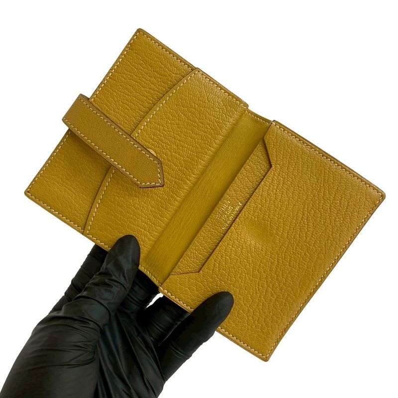 Hermes Hermes Bearn Mini Chevre Leather Card Case Business