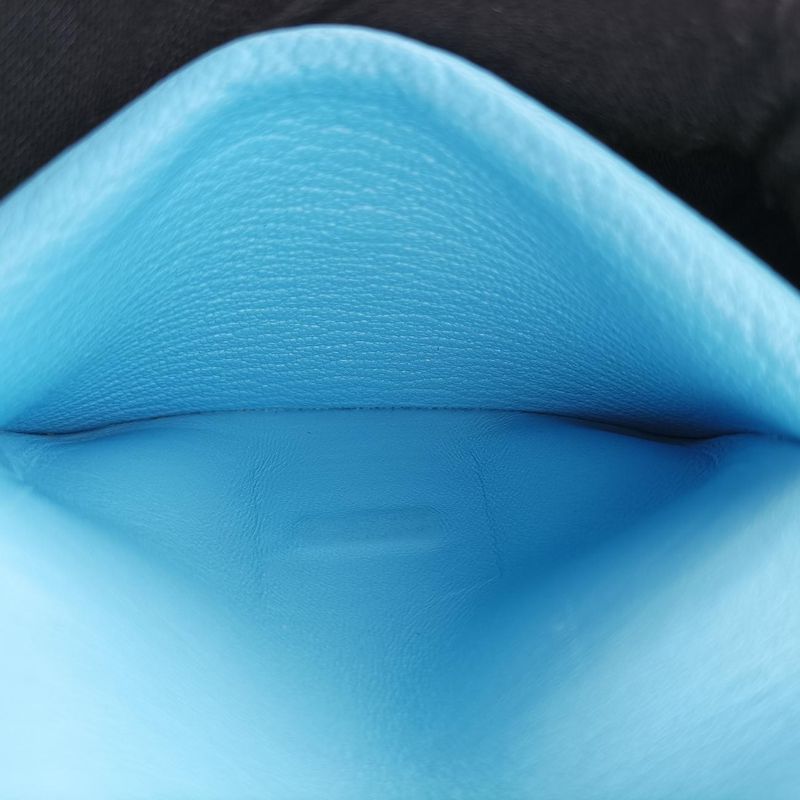 Hermes Bearn Souffle Blue Leather D Ai002id