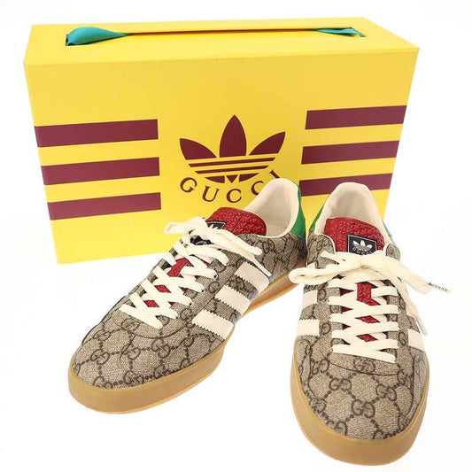Gucci×adidas Gazelle Beige Tone Core White Ggmonogram Gazelle Sneakers Ie2262