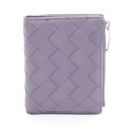 Bottega Veneta Bifold Wallet Intrecciato Purple Leather