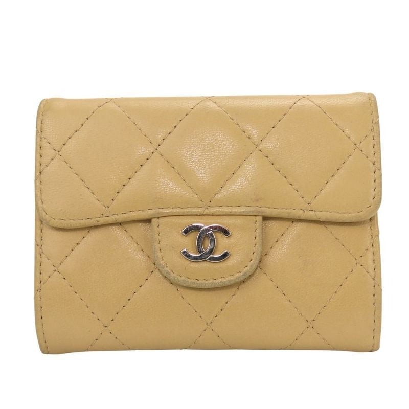 Chanel Coin Case Timeless Classic Lambskin Beige Silver Hardware 10