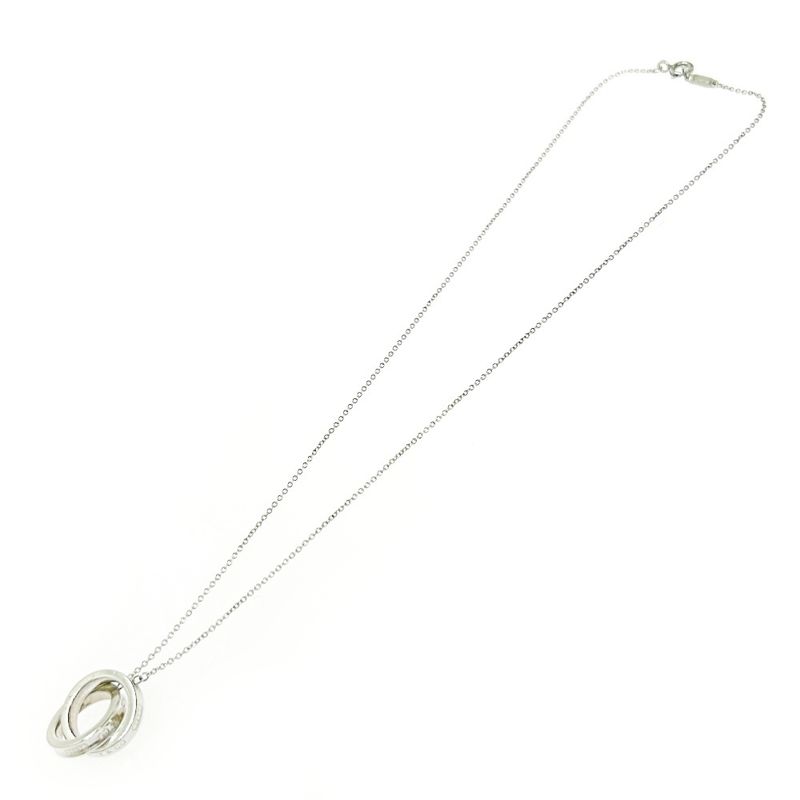 Tiffany & Co Silver 1837 Interlocking Circle Necklace 4.9g 925 Engraved 434819