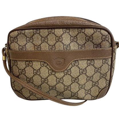 Gucci Vintage Pochette GG Pattern Shoulder Bag Brown