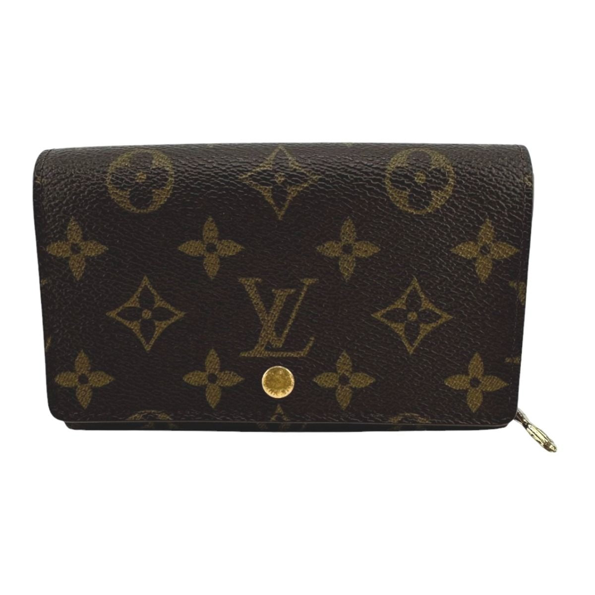 Louis Vuitton Monogram L-shaped Zipper Porte Monnaie Vie Tresor Fold