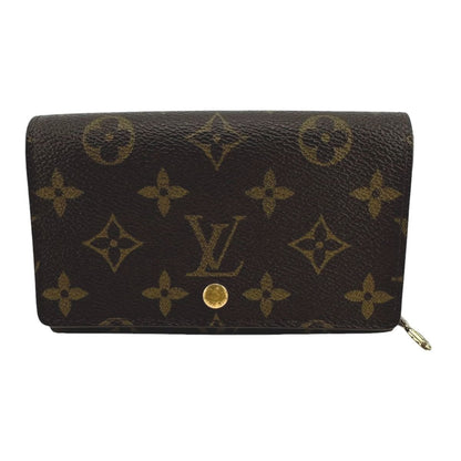 Louis Vuitton Monogram L-shaped Zipper Porte Monnaie Vie Tresor Fold