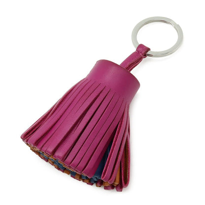 Hermes Carmen Key Ring Key Holder Fringe Tassel Charm Any Milo Leather Rose