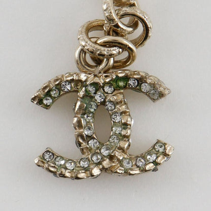 Chanel Coco Crocodile Motif Metal And Rhinestone Silver Ladies 126.3g Necklace