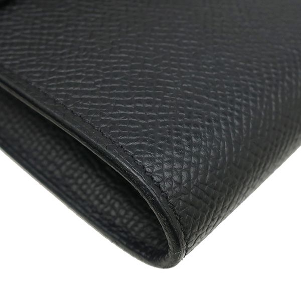 Hermes Long Wallet Kelly Wallet Long Vaux Epson Black Silver Hardware Black B