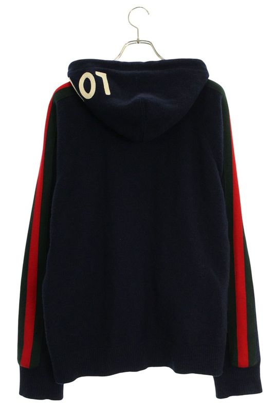 Gucci 476631 Xsv27 Web Stripe Knit Hoodie Men's L