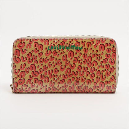 Louis Vuitton Vernis Zippy Wallet Leopard M91476 Bronze Colailles Made In Spain