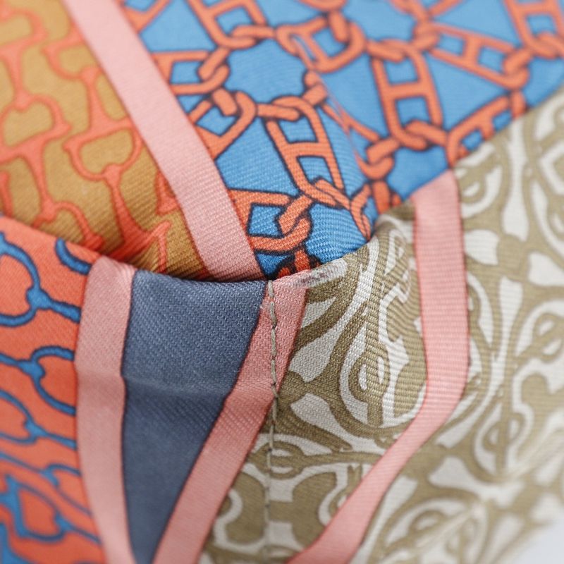 Hermes Fourbi 20 Carre EN Cravates Silk And Vaux Varenia Brown/orange □R Ladies