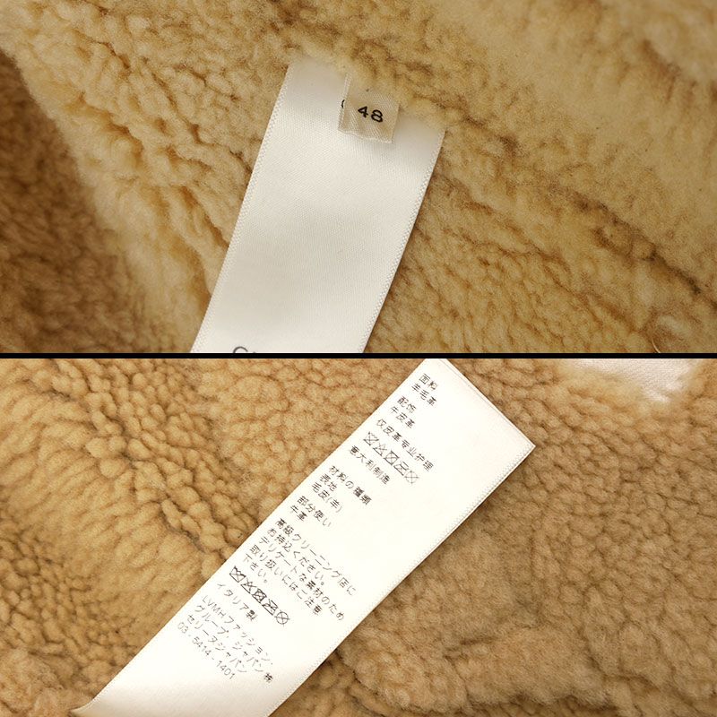 Celine Sheer Ring Mouton Bomber Jacket 48 Black