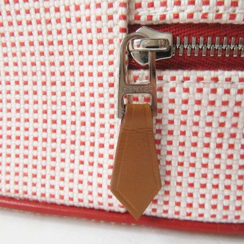 Hermes Escal Cognac Silver Hardware Cosmetic Pouch With Box Made In France