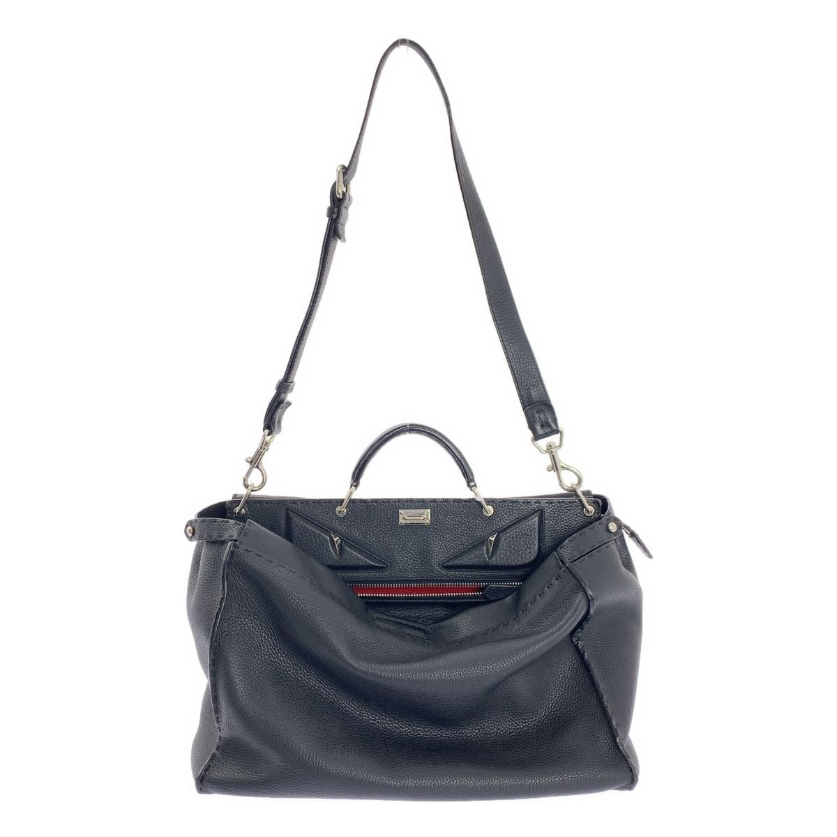 Fendi Peekaboo Selleria Monster Star Bugs Eye Handbag Black