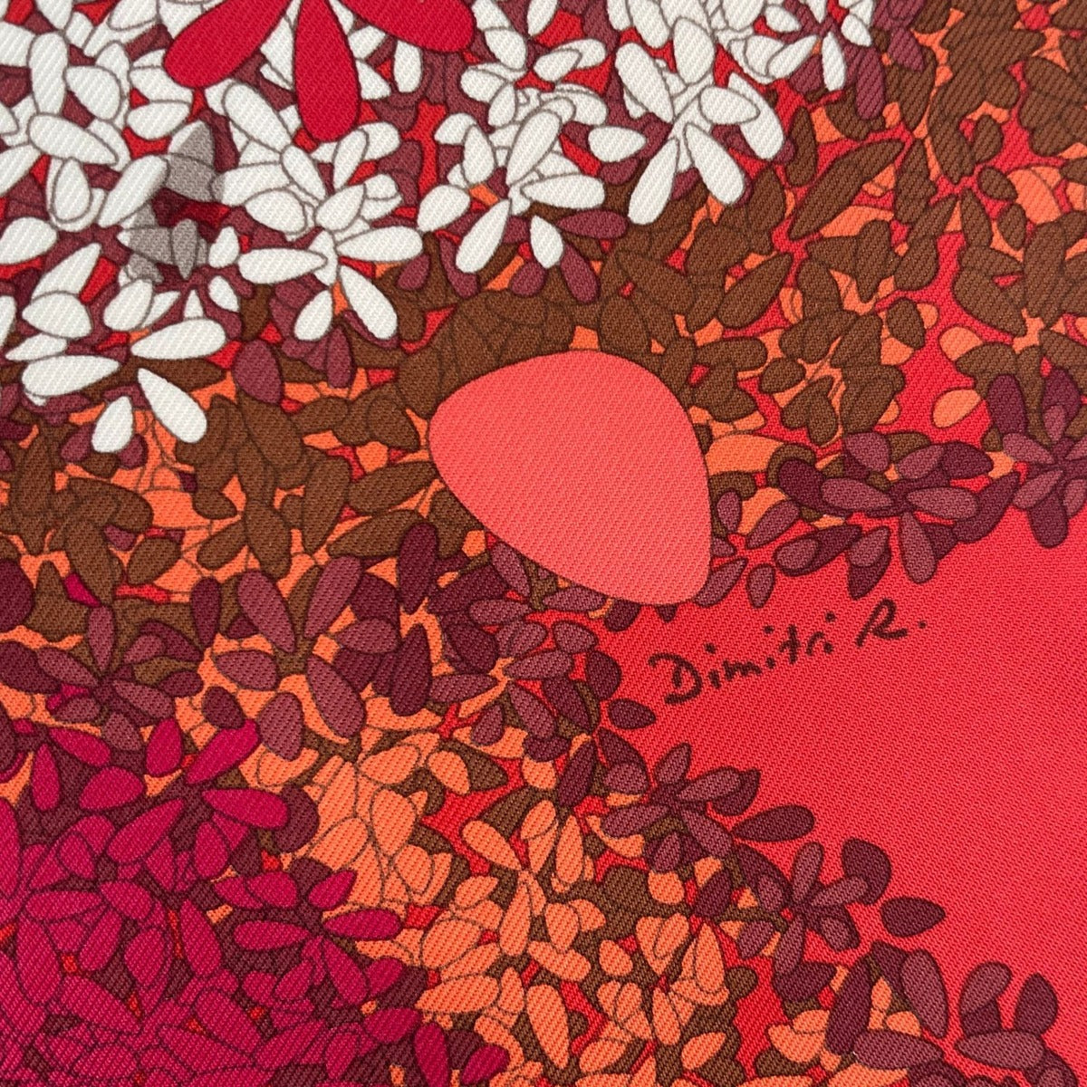 Hermes Scarf Carre 90 100% Silk Offrandes Dun Jour Flower Offering Red Box — view 9