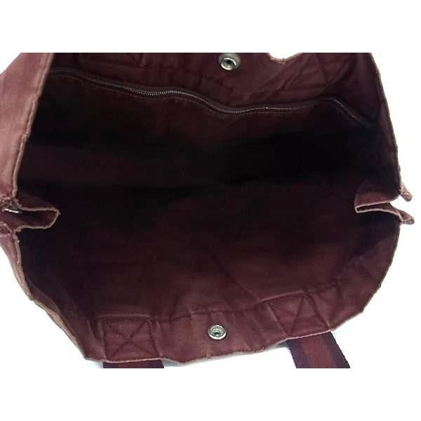 Hermes Fourre Tout MM Bordeaux Brown Cotton Leather Half — view 5