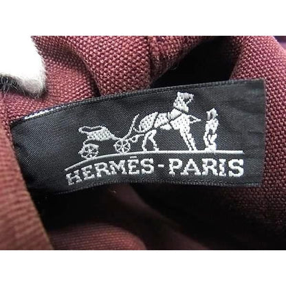 Hermes Fourre Tout MM Bordeaux Brown Cotton Leather Half — view 6